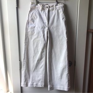 Everlane organic white wide leg pants in bone